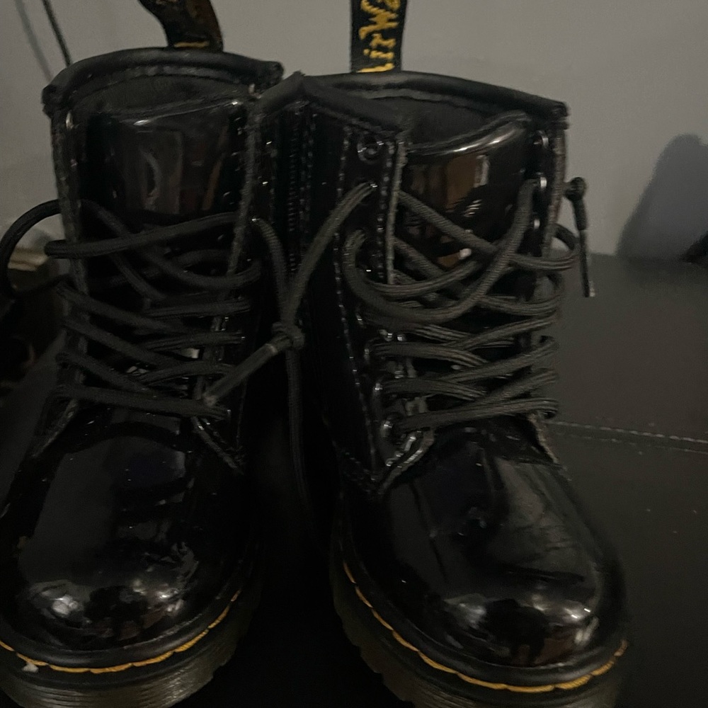 Black patent leather toddler is 7 Dr. Martens
